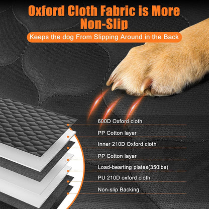 Back Seat Extender for Dogs, Car Seat Cover Back Seat Hard Bottom for Full Size SUV Small Truck, Dog Hammock with Mesh Window for Travel (Orange, for Cars/Suv/Small Truck)